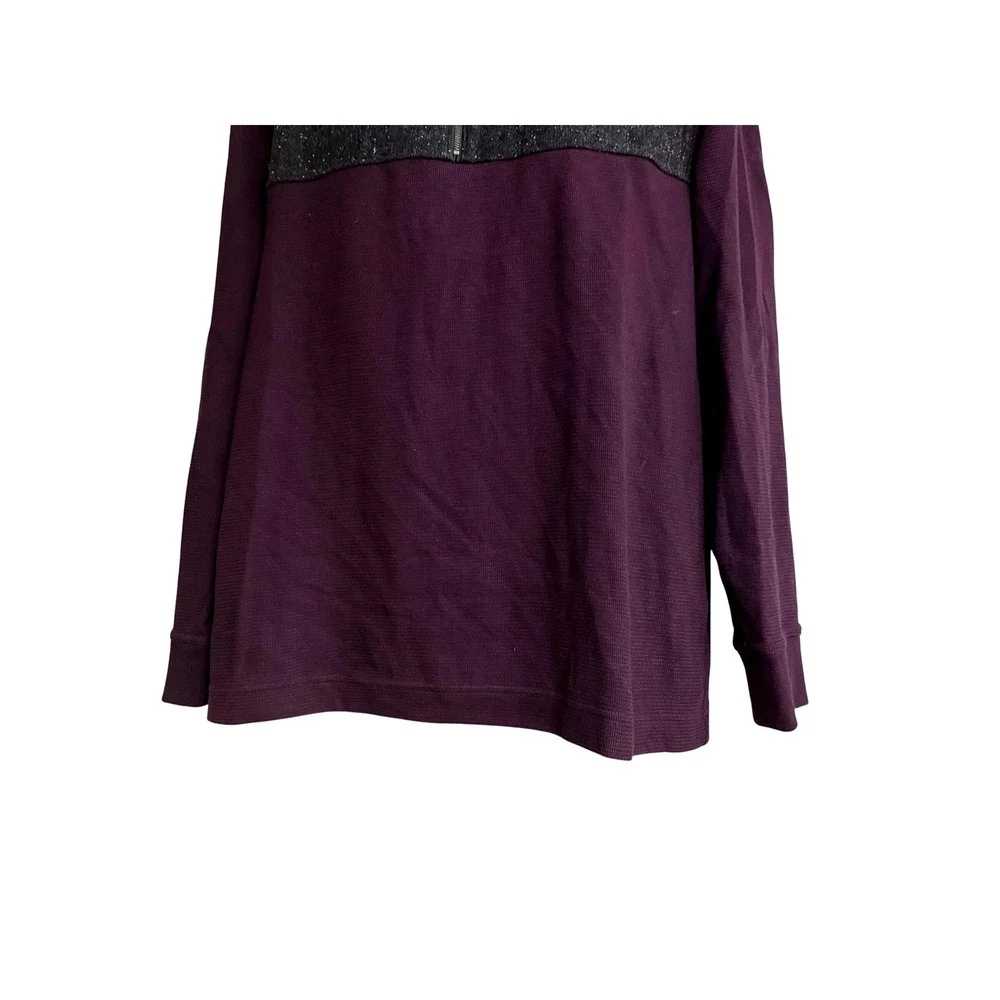 Banana Republic Men's XL Purple Heathered 1/4‎ Zip Pullover Long Sleeve
